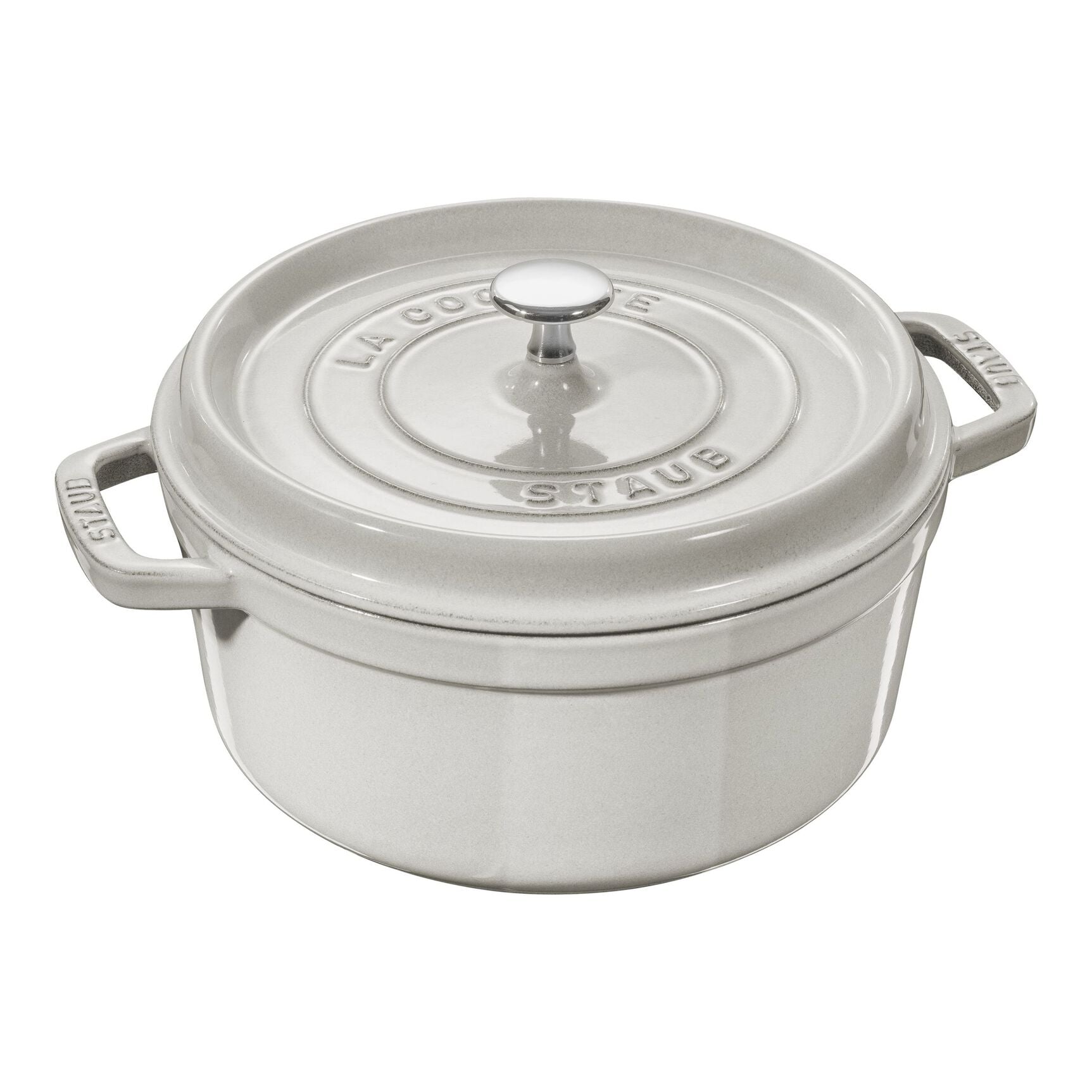Cocotte ronde en fonte 28 cm - 6,7 L ! Blanc Truffe - Staub - Cocotte - 40501-414 - La Guilde Culinaire