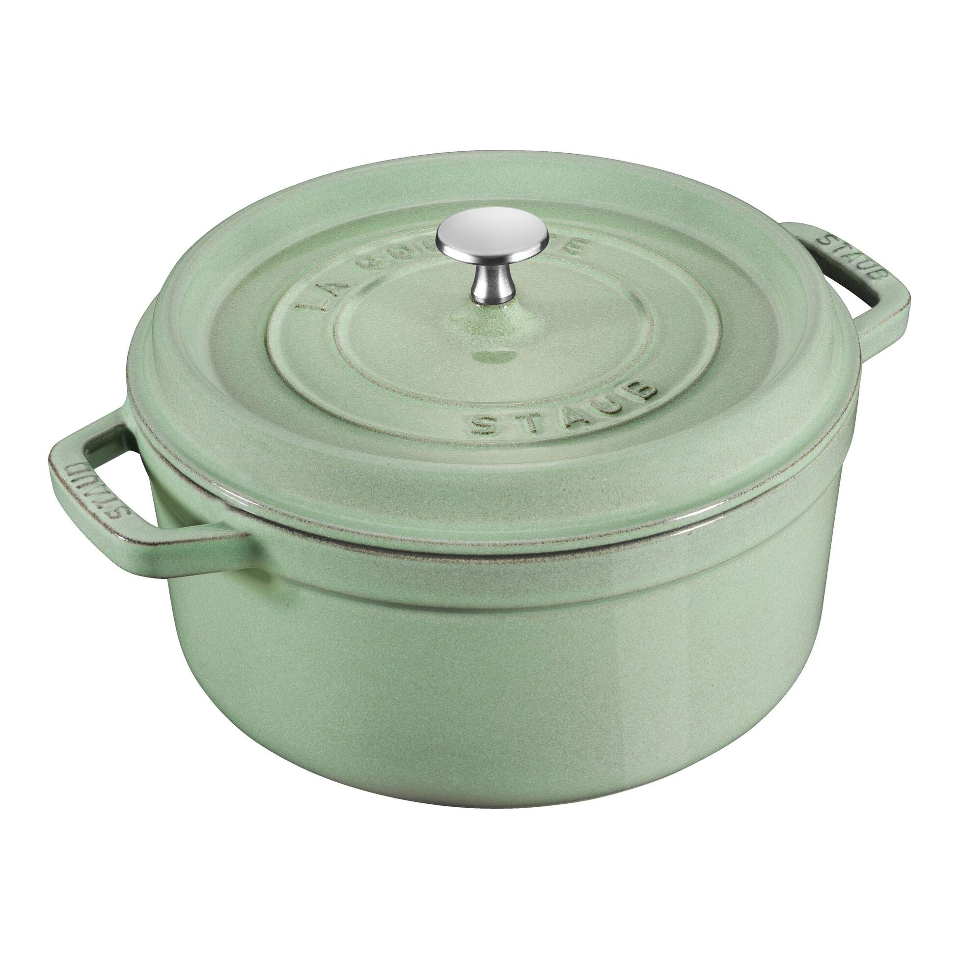 Cocotte ronde en fonte 28 cm - 6,7 L ! Sauge - Staub - Cocotte - 40508-707 - La Guilde Culinaire