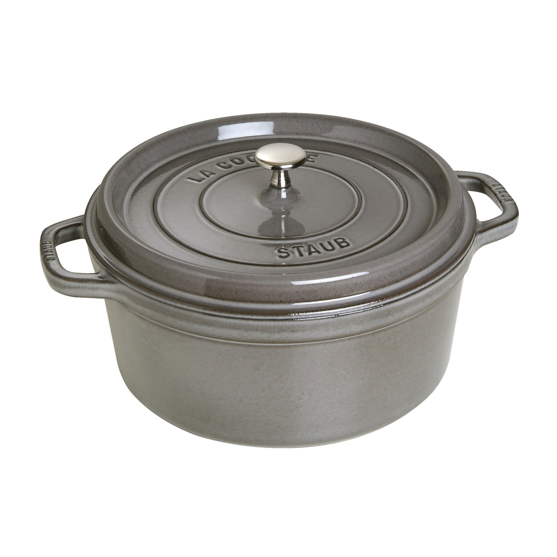 Cocotte ronde en fonte 28 cm - 6,7 L ! Gris graphite - Staub - Cocotte - 40509-314/ 1003926 - La Guilde Culinaire