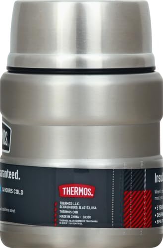 Contenant alimentaire avec cuillère en acier inoxydable KING 470 ml (16oz) - Thermos - Contenant pour aliment - - La Guilde Culinaire