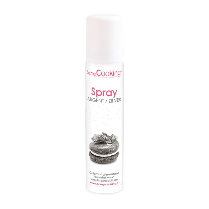 Spray colorant en bombe ARGENT - Scrapcooking - Colorant alimentaire - - La Guilde Culinaire