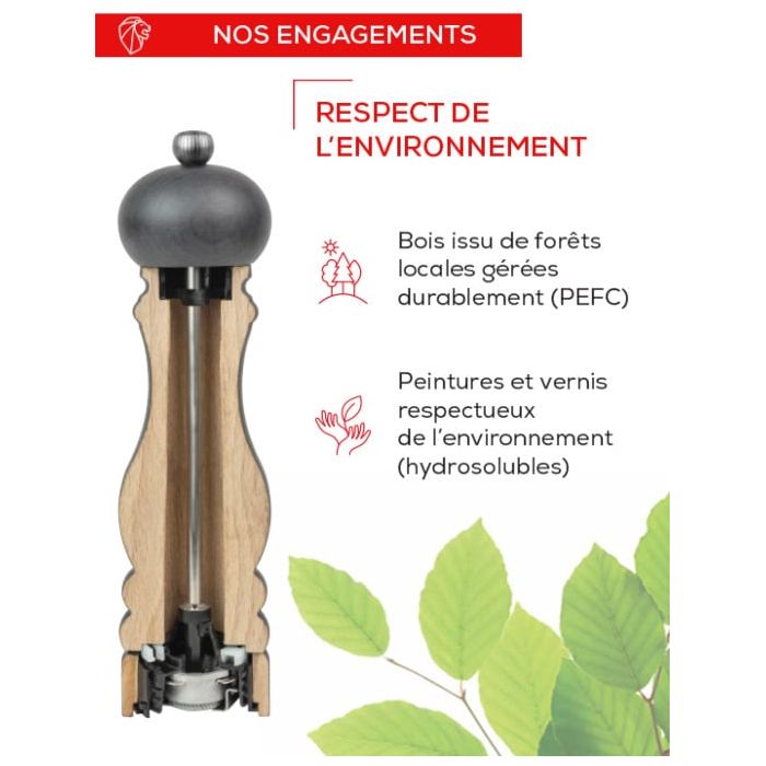 Moulin à poivre manuel en bois, 21cm - 8" - Peugeot - Moulin à poivre - - La Guilde Culinaire
