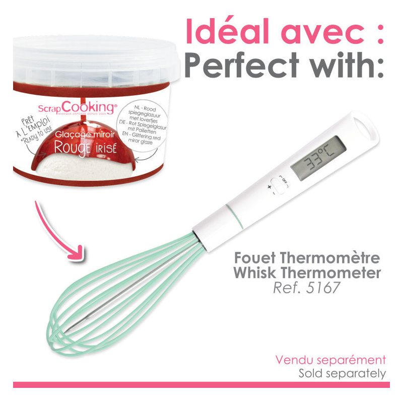 Glaçage miroir prêt à l'emploi rouge irisé 300g - Scrapcooking - Glaçage - - La Guilde Culinaire