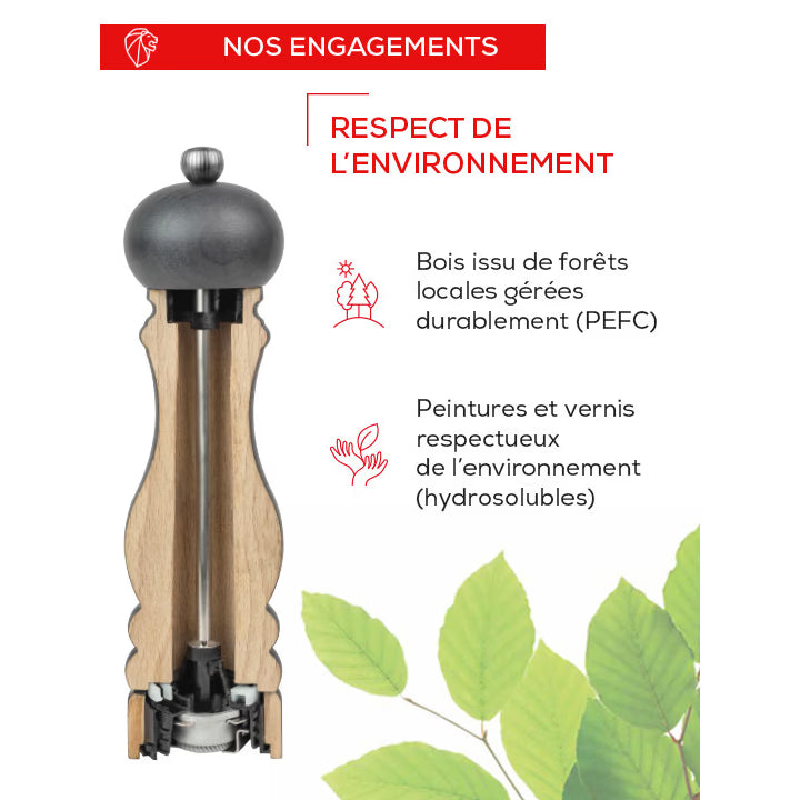 Moulin à poivre Boreal manuel en bois, 12cm - Peugeot - Moulin à poivre - - La Guilde Culinaire