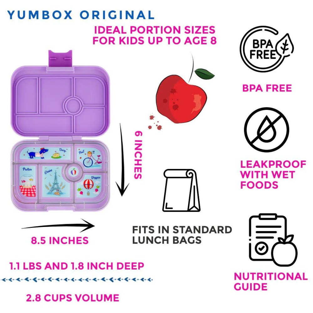 Yumbox Bento – Panino – Lulu Purple - Paris Je t'aime (6 compartiments) - Yumbox - Boîte à repas - - La Guilde Culinaire