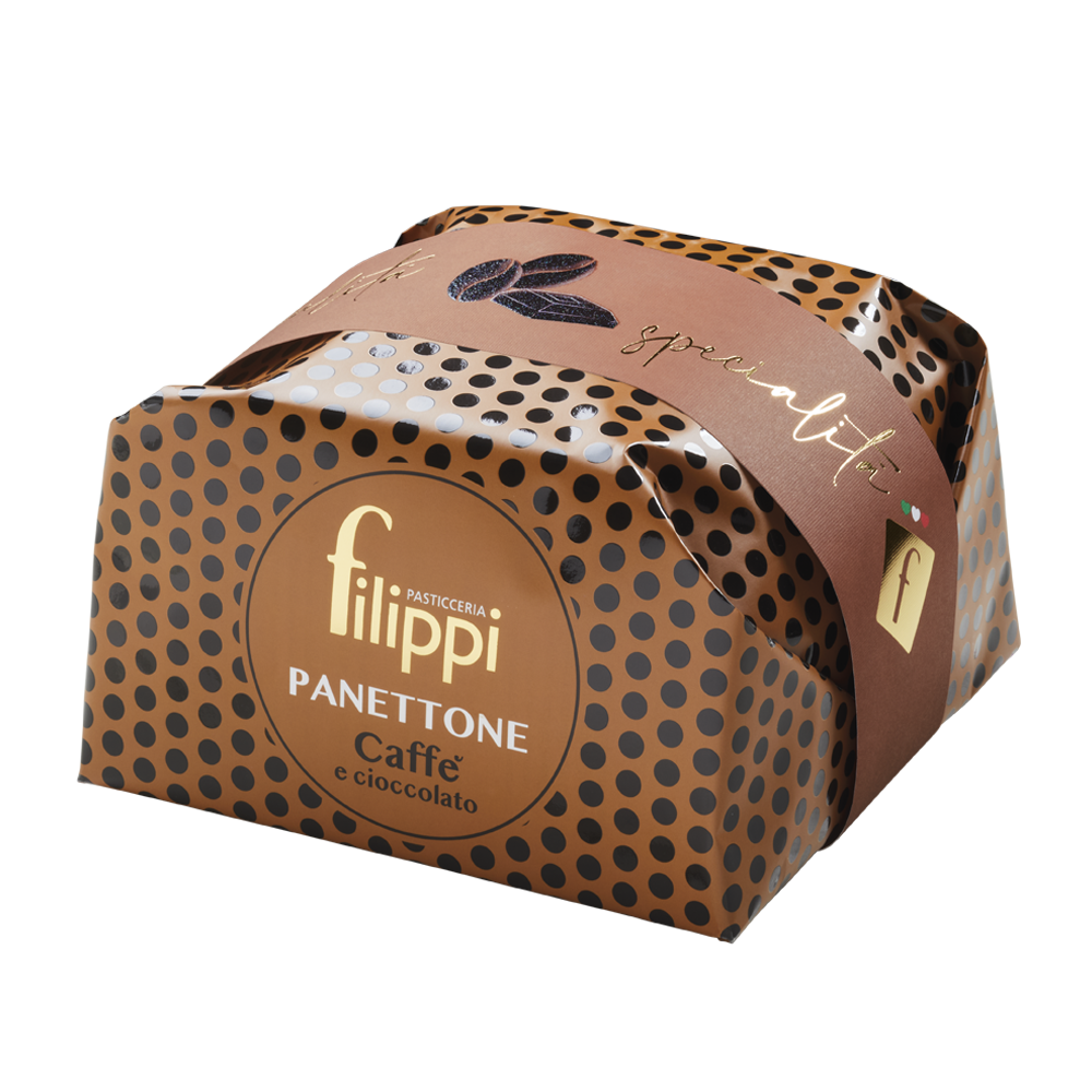 Panettone au café et chocolat 500g - Filippi Pâtisserie - Panettone - - La Guilde Culinaire
