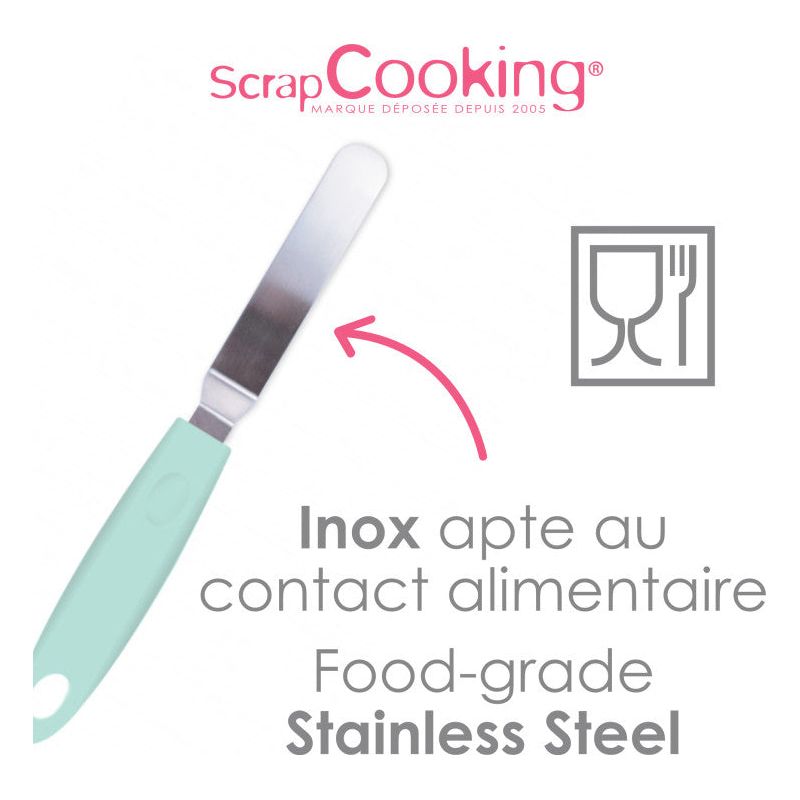 Mini spatule coudée en inox - Scrapcooking - Outil de modelage - - La Guilde Culinaire