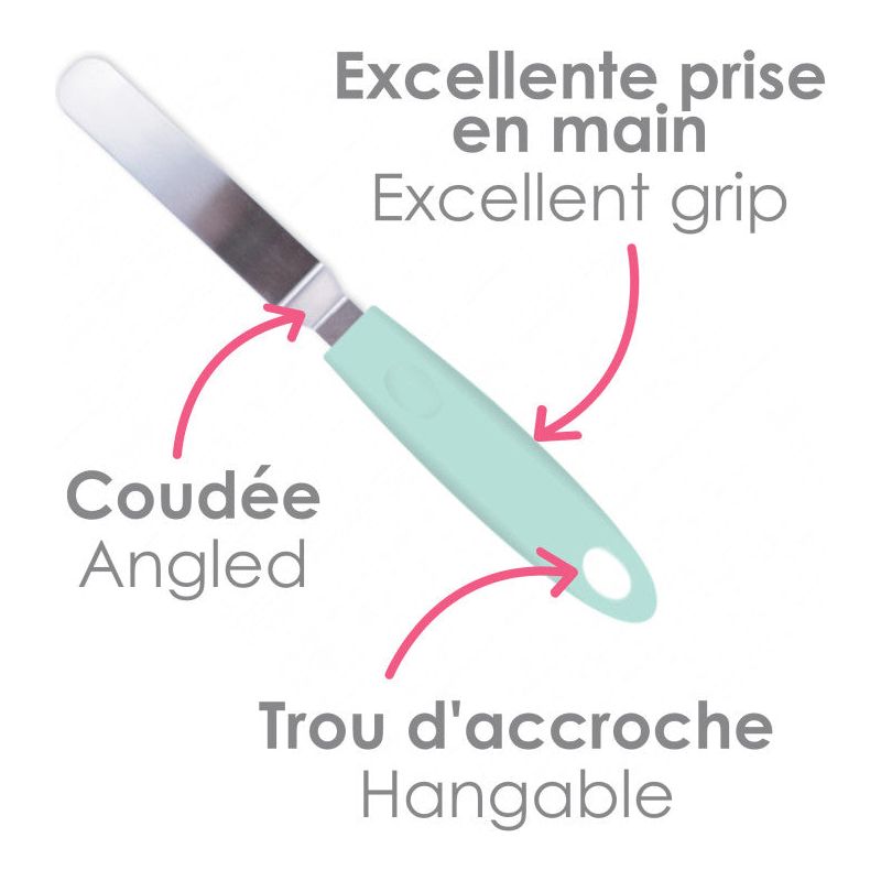 Mini spatule coudée en inox - Scrapcooking - Outil de modelage - - La Guilde Culinaire
