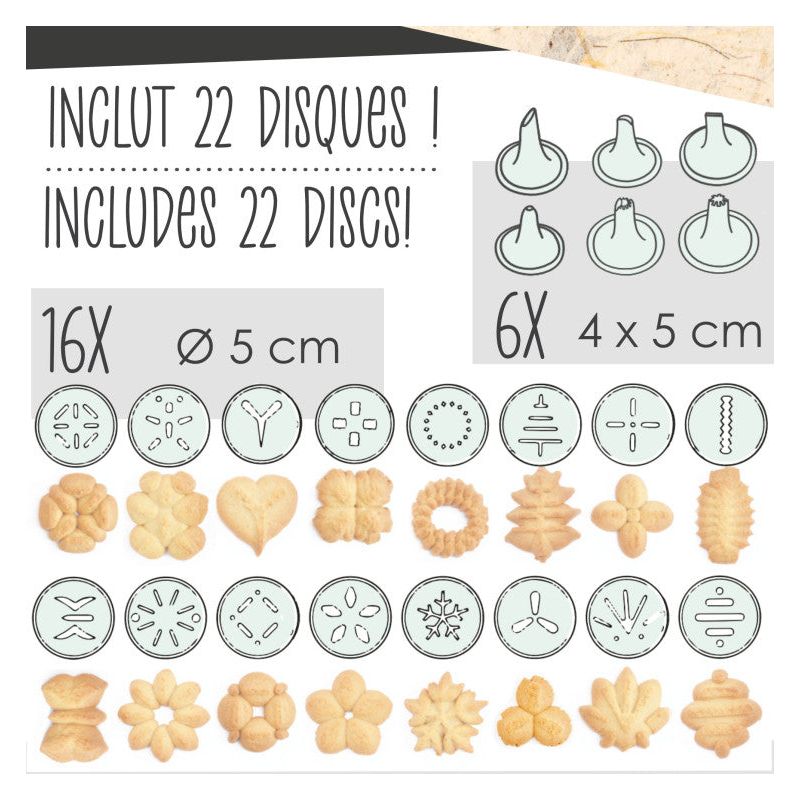 Presse à biscuits Need'it - Scrapcooking - Douille et poche - - La Guilde Culinaire