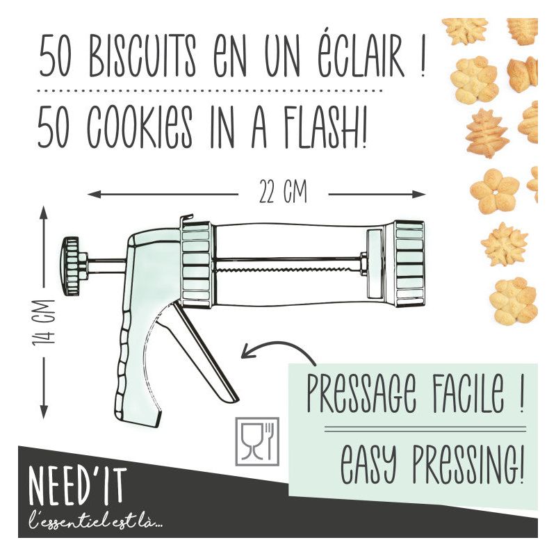 Presse à biscuits Need'it - Scrapcooking - Douille et poche - - La Guilde Culinaire