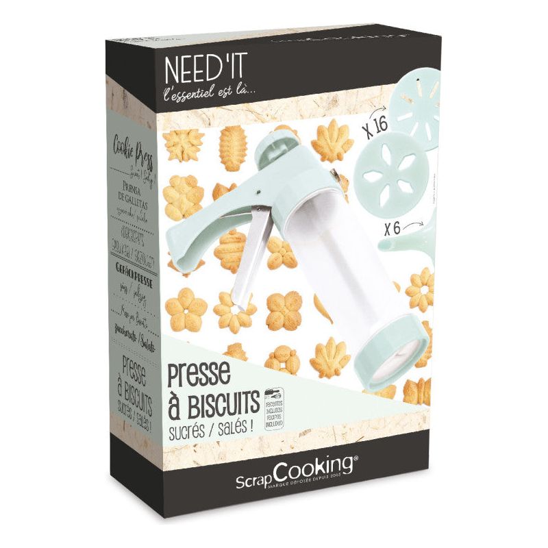 Presse à biscuits Need'it - Scrapcooking - Douille et poche - - La Guilde Culinaire