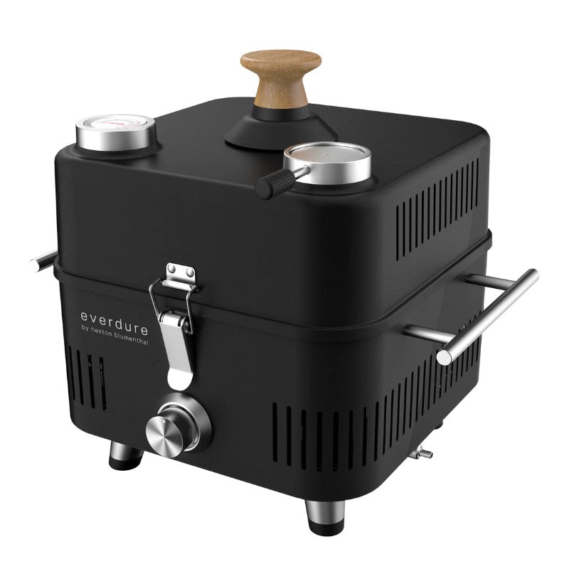 Barbecue à gaz portable Everdure Cube Proflame 360 avec hotte de cuisson – Noir mat - Everdure - BBQ - - La Guilde Culinaire