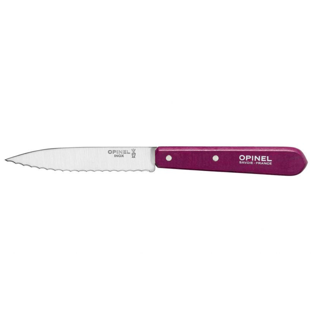 Opinel - Couteau cranté N°113 hêtre Hêtre aubergine - Opinel - Couteau d'office - 001919 - La Guilde Culinaire