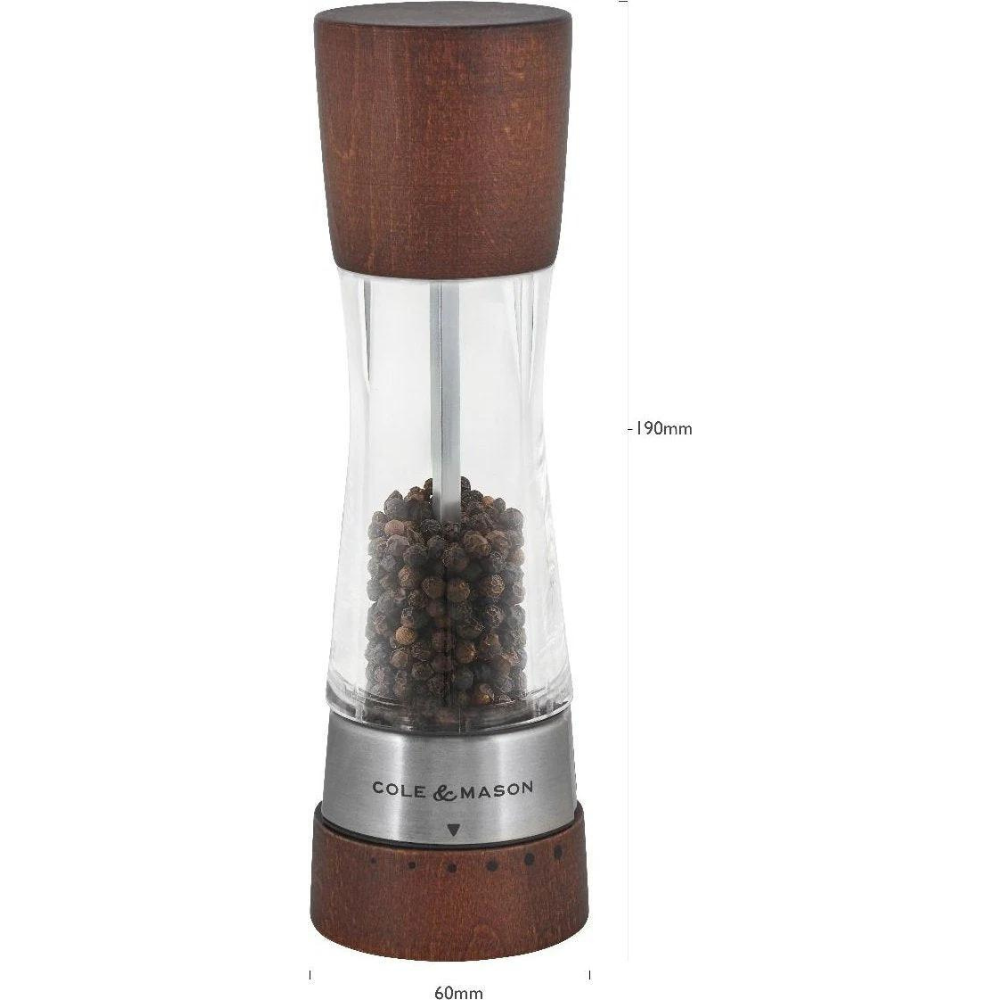 Moulin à poivre en acrylique et bois de forêt Derwent 19 cm - Cole & Mason - Cole & Mason - Moulin à poivre - - La Guilde Culinaire
