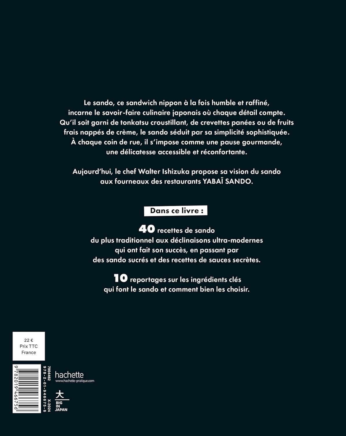 Sando : l'art du sandwich japonais - Hachette Ed. - Livre de cuisine - - La Guilde Culinaire