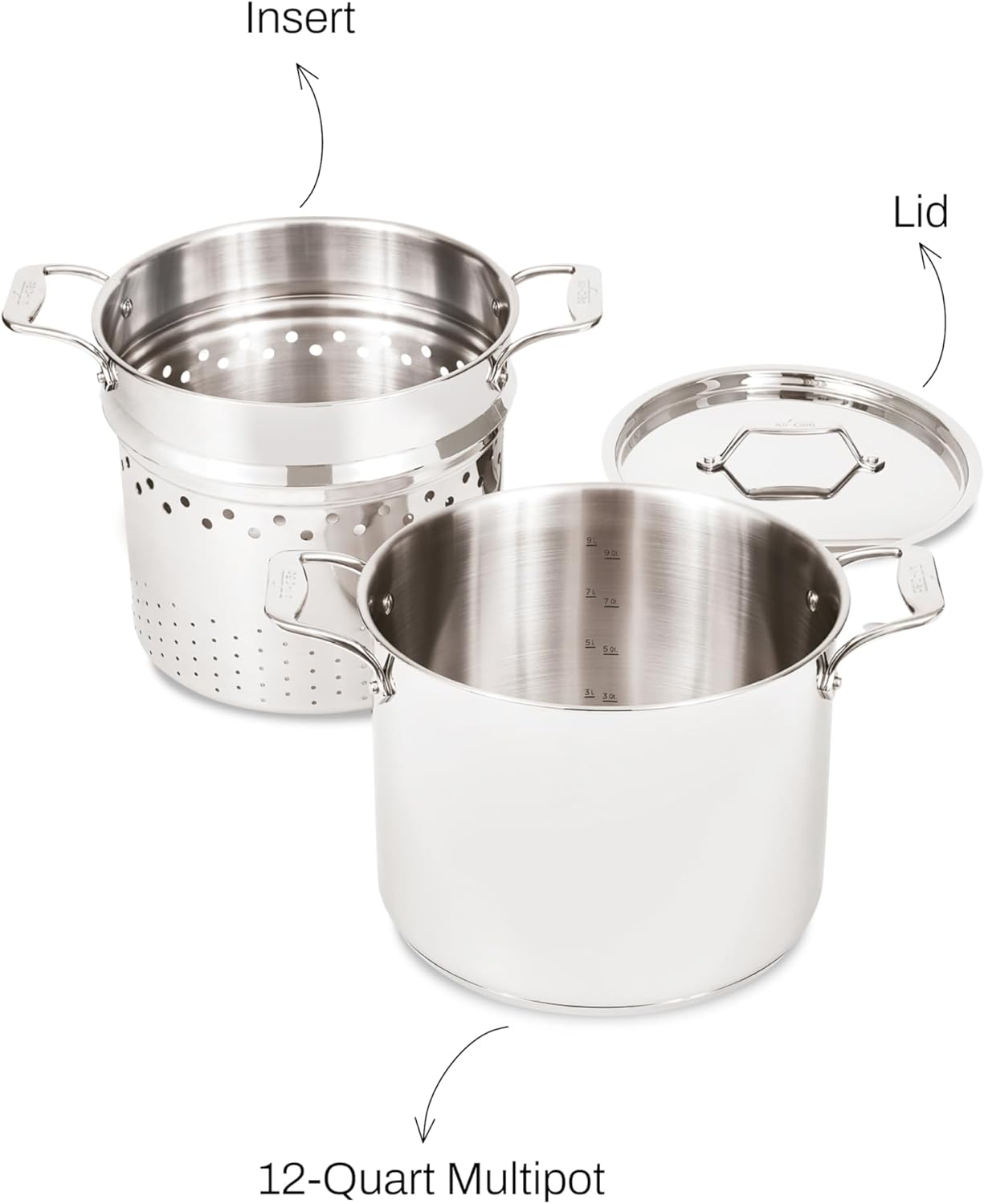 All-Clad 12L Multipot avec insert & couvercle - All-Clad - Batterie de cuisine - - La Guilde Culinaire