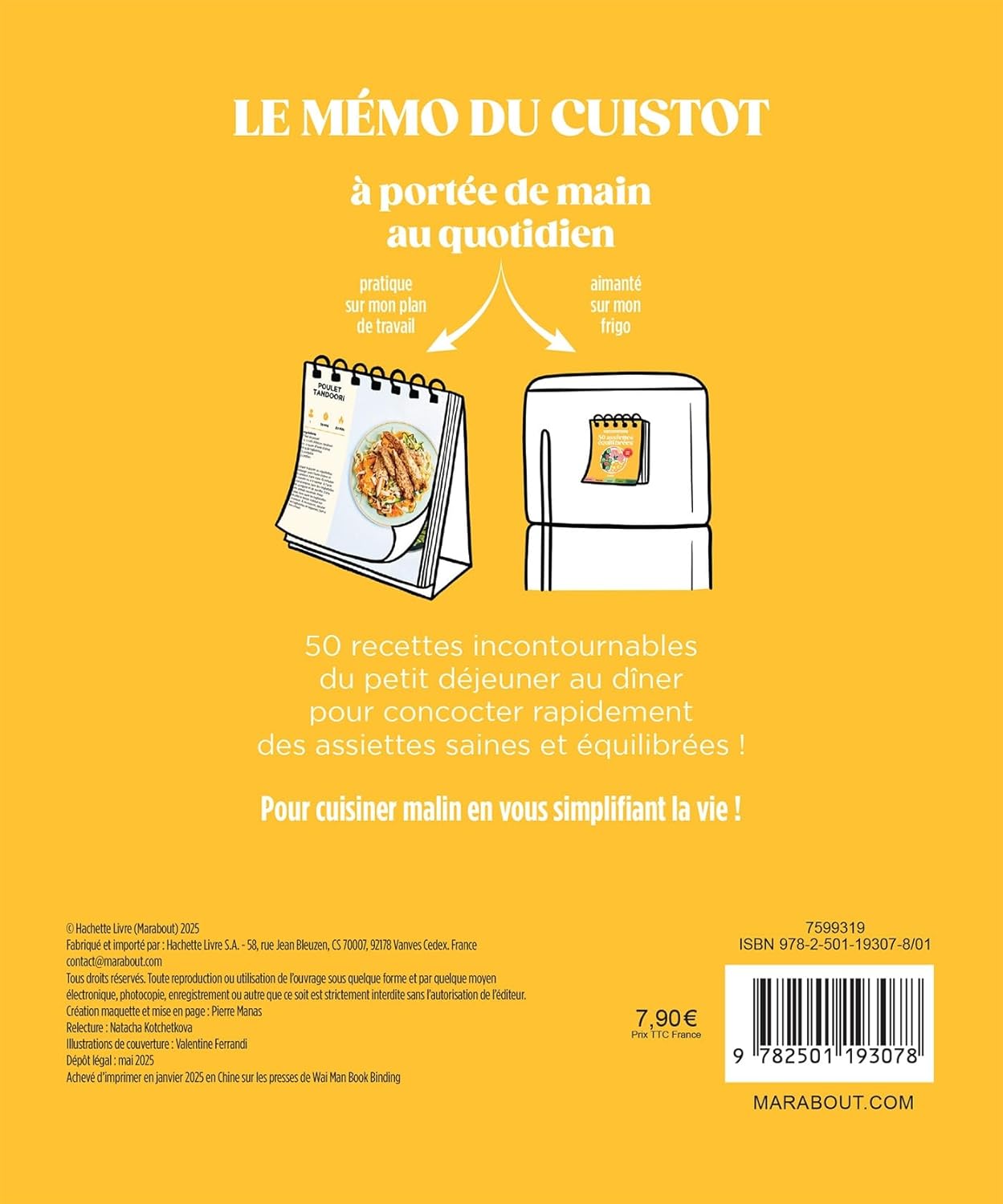 Le mémo du cuistot - Assiettes équilibrées - Marabout - Livre de cuisine - - La Guilde Culinaire