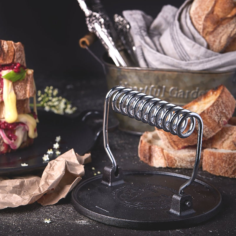 Presse burger en fonte - Victoria - Poêle en fonte - - La Guilde Culinaire