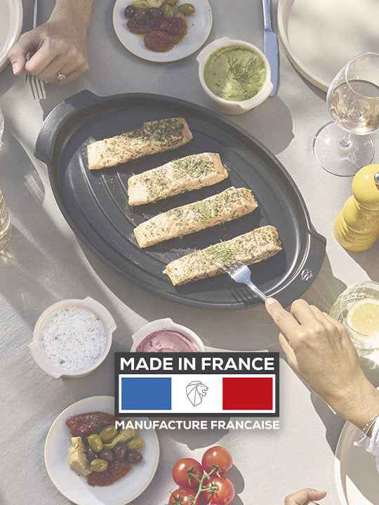 GRILL TO TABLE, Plancha Rectangulaire, Noire, 43 cm - Peugeot - Accessoire pour BBQ - - La Guilde Culinaire