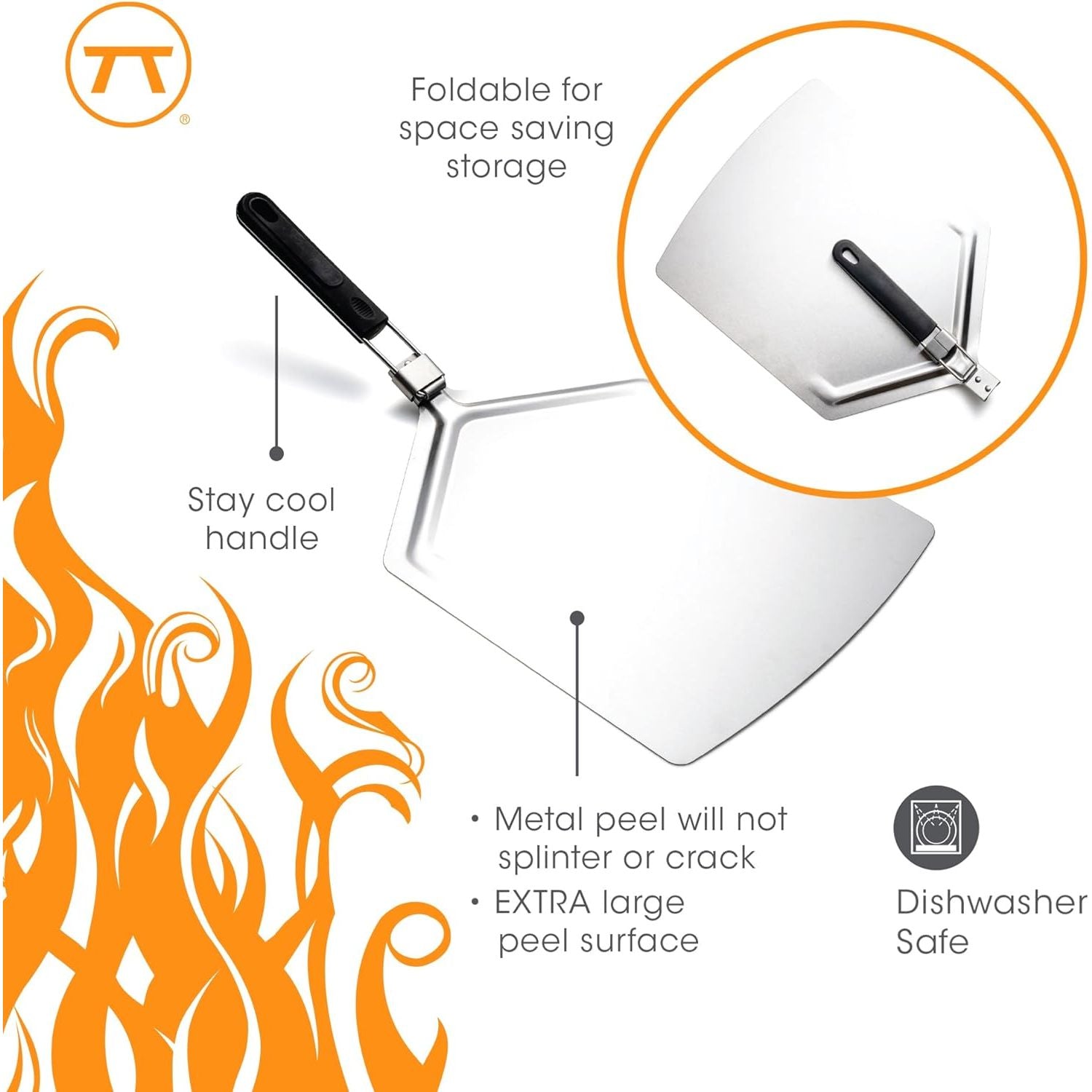 Pelle à pizza en métal avec manche rabattable, Outset XL Foxrun - Outset - Pelle à pizza - - La Guilde Culinaire