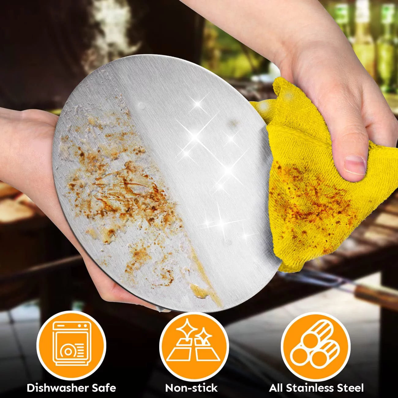 Presse burger en acier inoxydable - Outset - Presse à griller - - La Guilde Culinaire