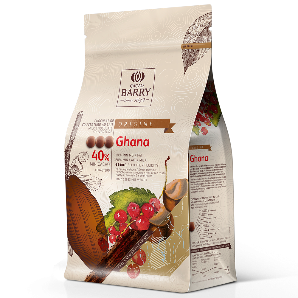 Chocolat Ghana Pure origine 40.5% cacao - Cacao Barry - Chocolat noir - - La Guilde Culinaire
