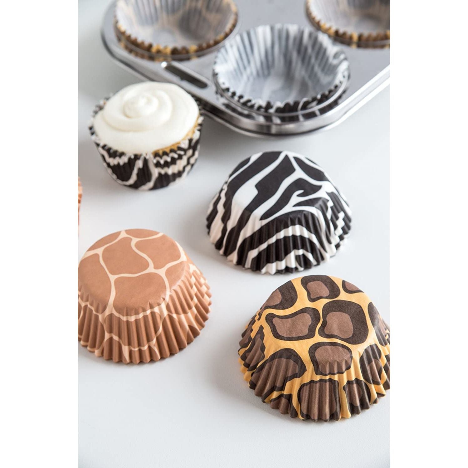 Moules en papier animaux par 75 - Fox Run - Moule à muffins - - La Guilde Culinaire