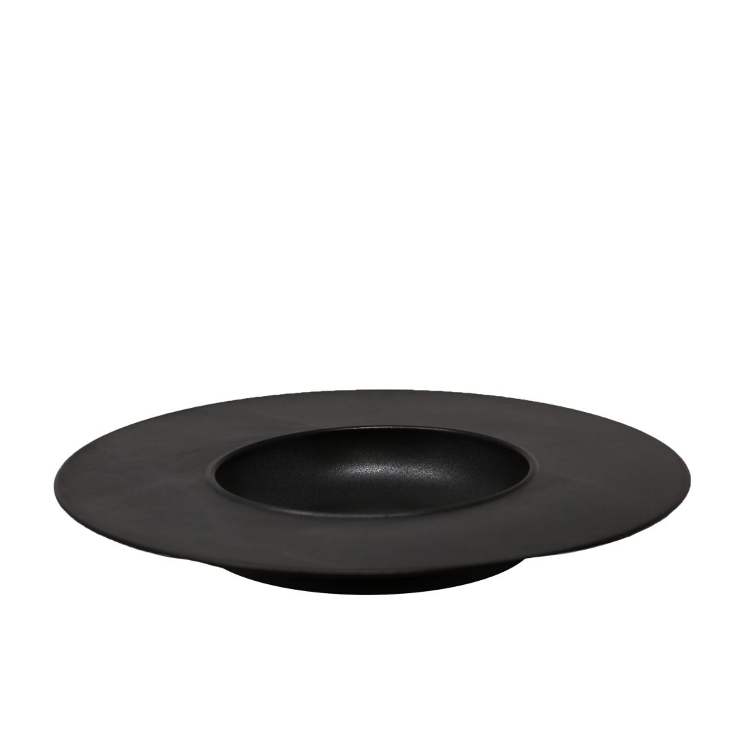 Assiette à pâtes profonde noir 12" - Planet Tableware - Assiette - - La Guilde Culinaire