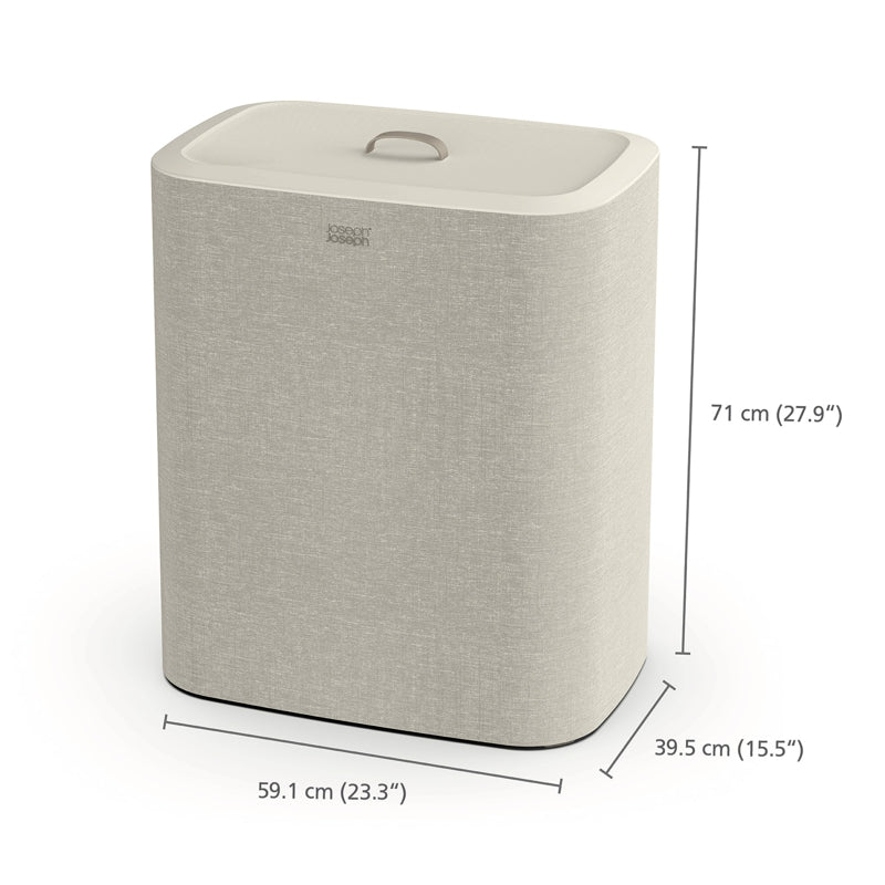 Panier à linge facile à vider à 3 compartiments, 90L Crème - Joseph Joseph - Panier à linge - - La Guilde Culinaire