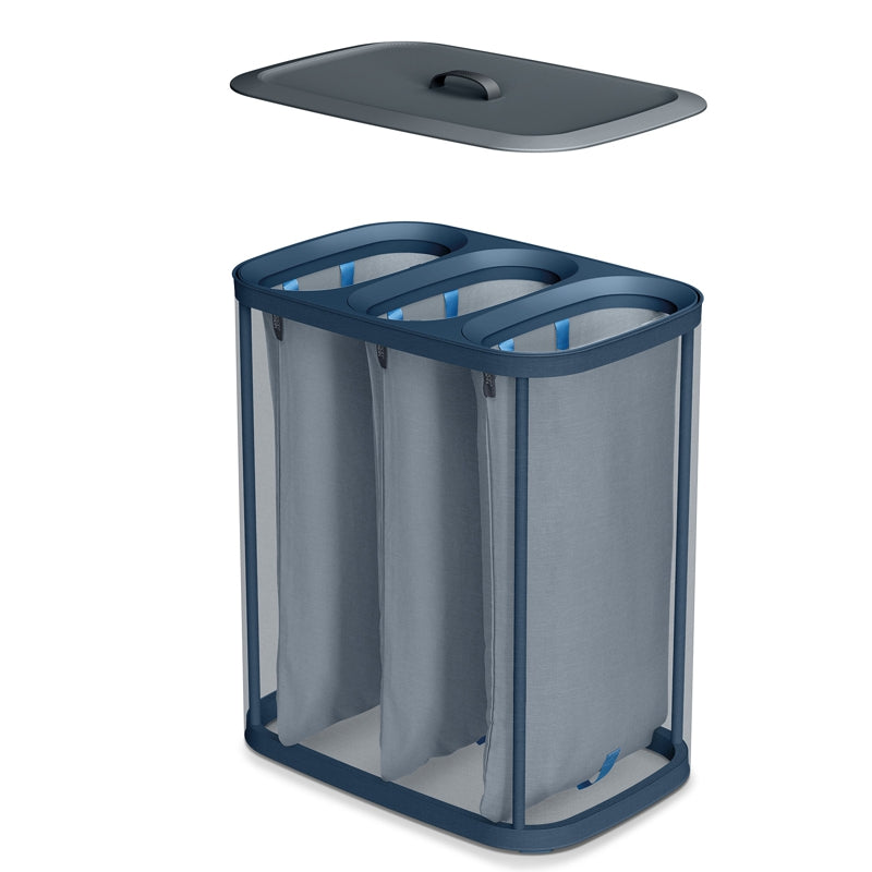 Panier à linge facile à vider à 3 compartiments, 90L, Noir - Joseph Joseph - Panier à linge - - La Guilde Culinaire