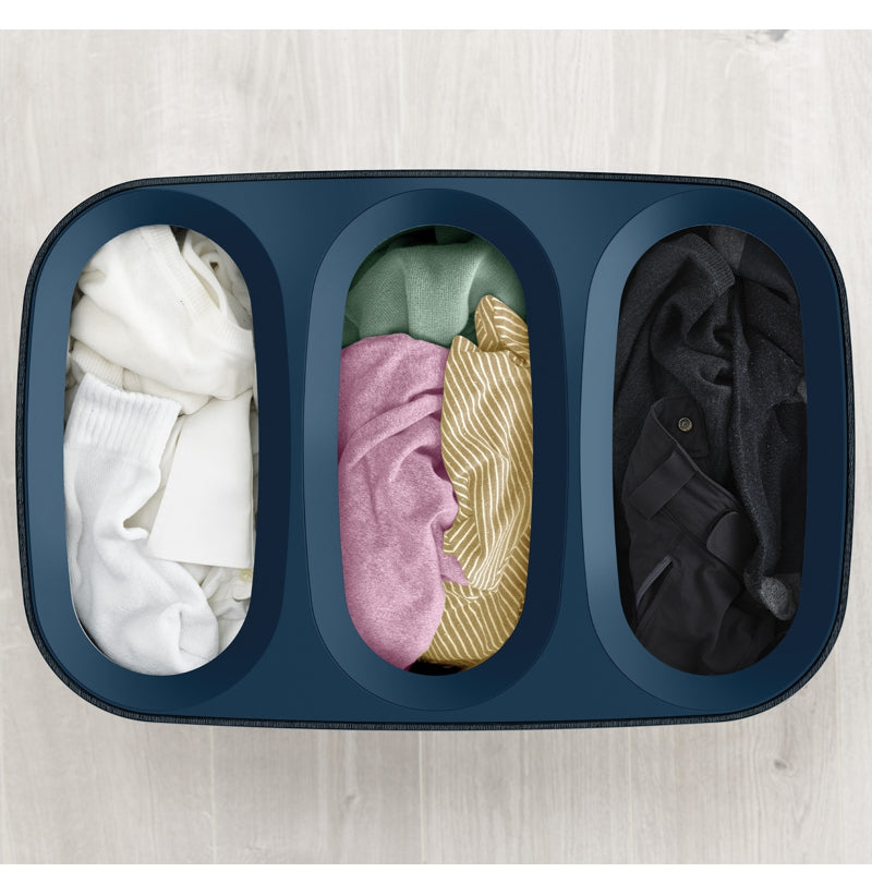 Panier à linge facile à vider à 3 compartiments, 90L, Noir - Joseph Joseph - Panier à linge - - La Guilde Culinaire