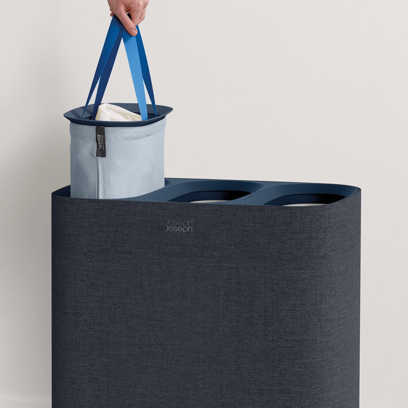 Panier à linge facile à vider à 3 compartiments, 90L, Noir - Joseph Joseph - Panier à linge - - La Guilde Culinaire