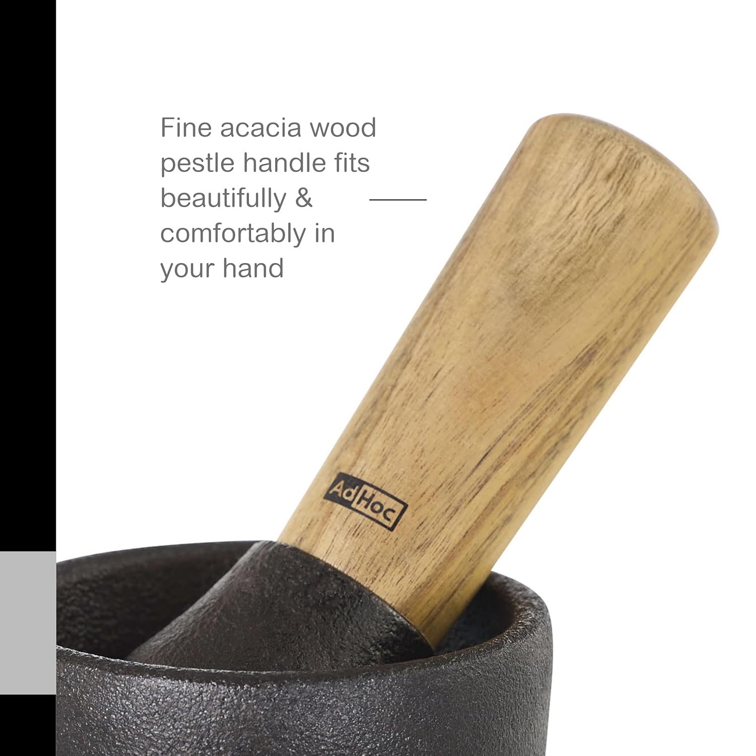 Mortier Camo.8 en fonte et bois d'acacia - AdHoc - Mortier et pilon - - La Guilde Culinaire