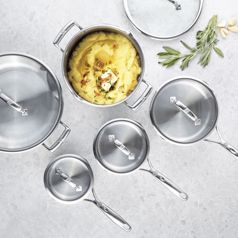 Batterie de cuisine 10 pièces en acier inoxydable 18/10 - Zwilling - Batterie de cuisine - - La Guilde Culinaire