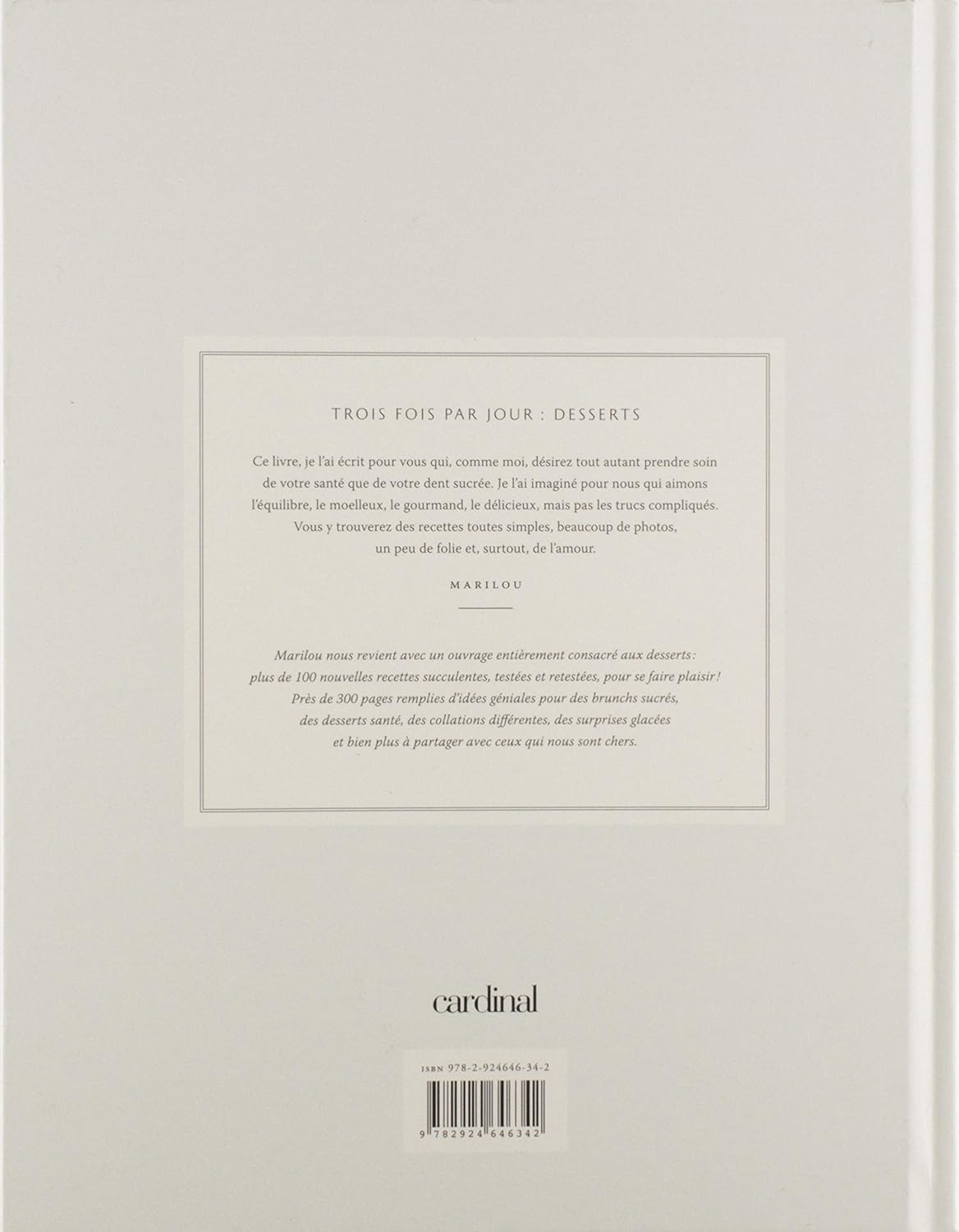 3 fois par jour : desserts - Cardinal Ed. - Livre de cuisine - - La Guilde Culinaire