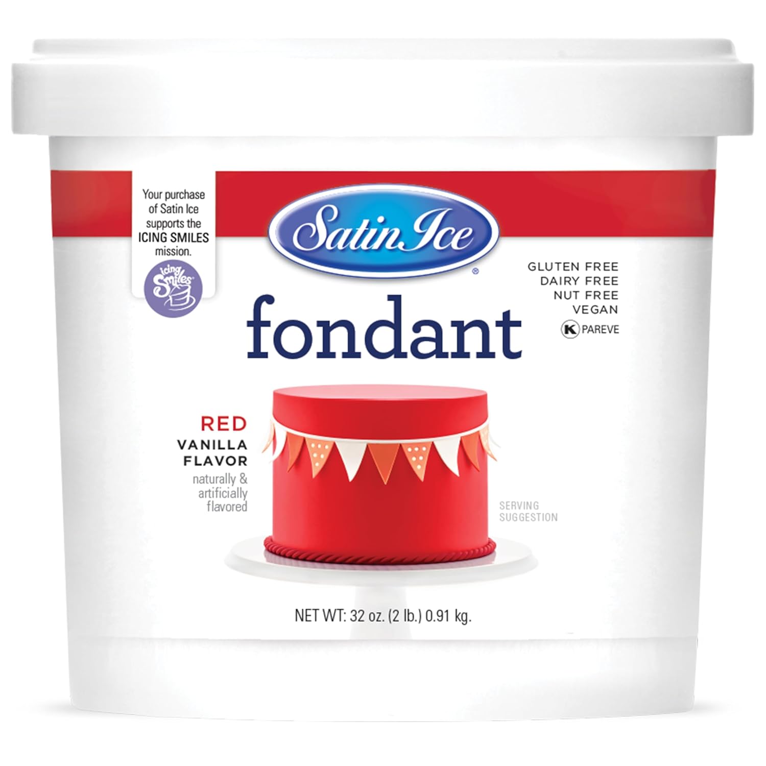 Fondant à Rouler 0.91 kg/2lb Satin Ice Rouge - Satin Ice - Fondant - SAT-040 - La Guilde Culinaire