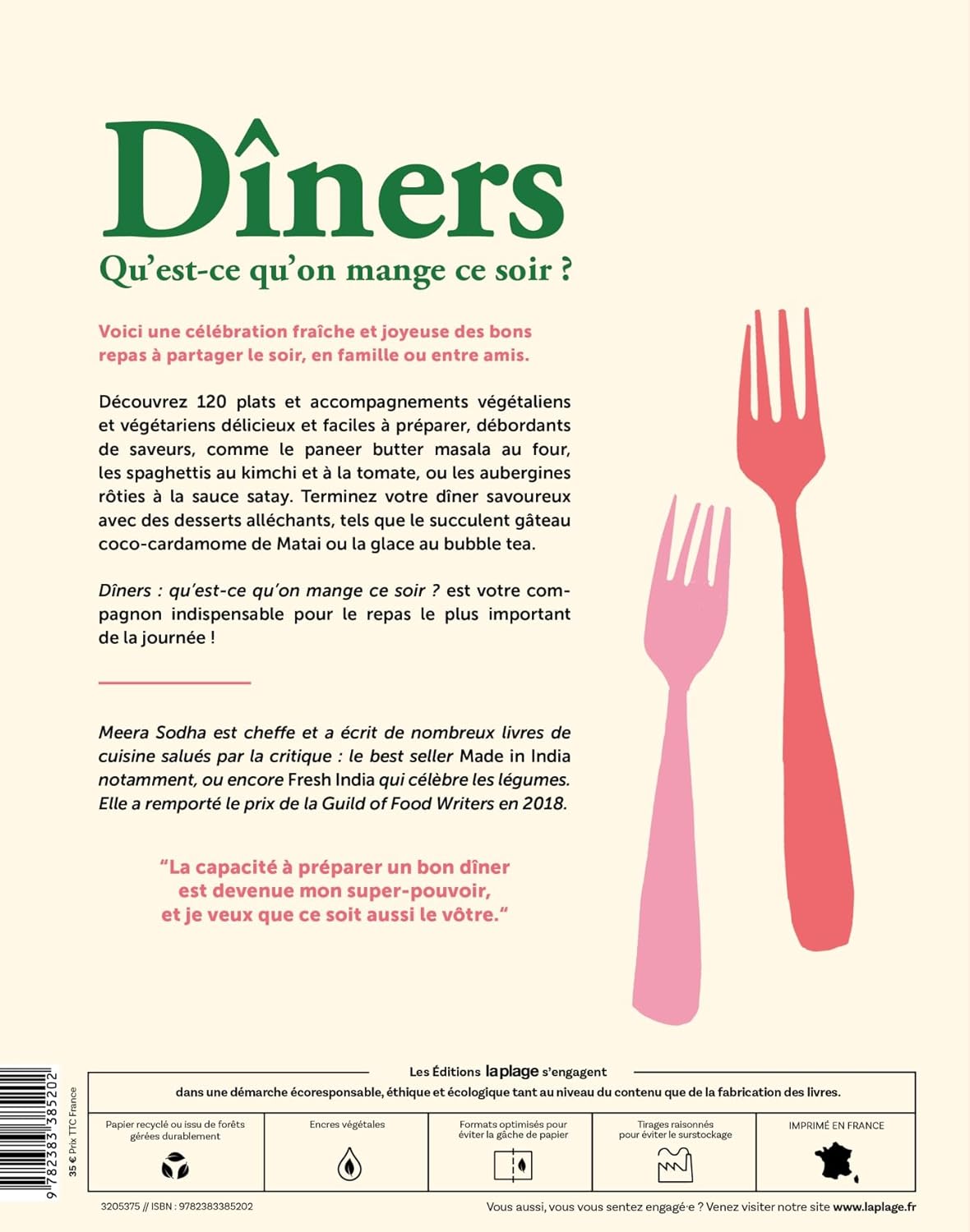 Dîners - Qu'est ce qu'on mange ce soir ? - La Plage Ed. - Livre de cuisine - - La Guilde Culinaire
