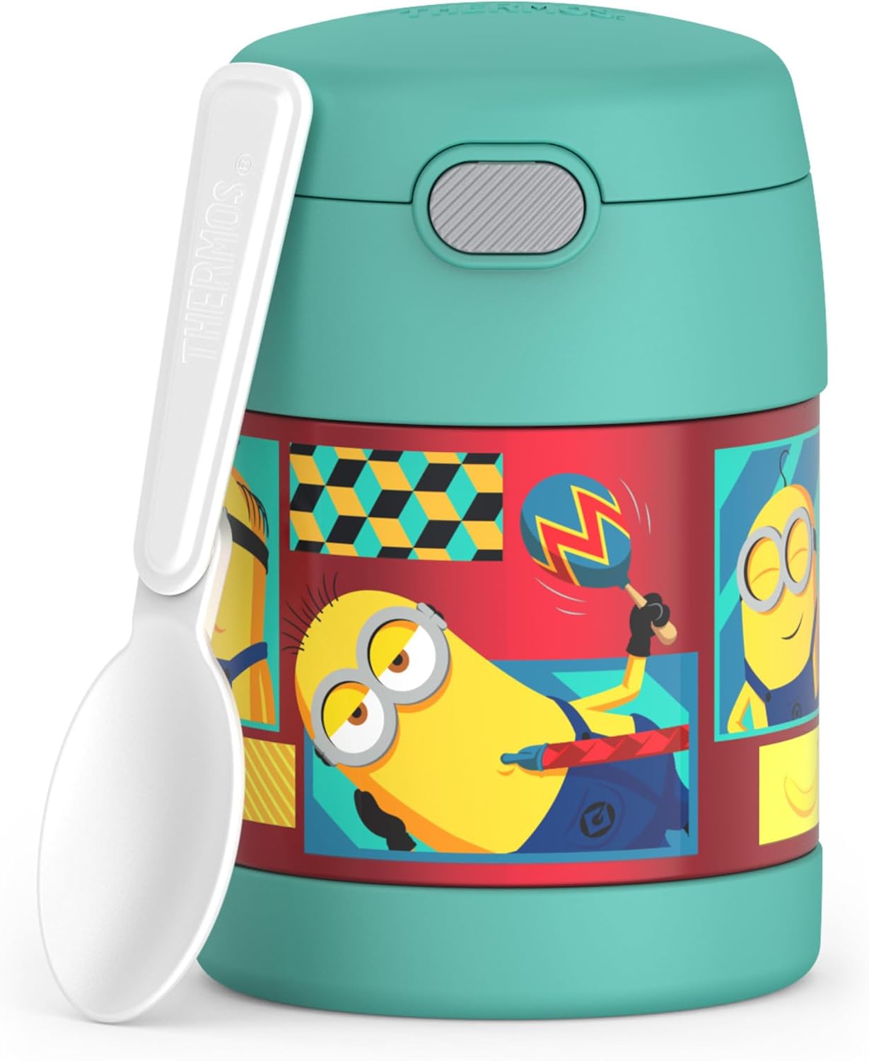 Contenant alimentaire FUNtainer avec cuillère 10oz (290 ml) - Moi, moche et méchant 4 - Thermos - Contenant pour aliment - - La Guilde Culinaire
