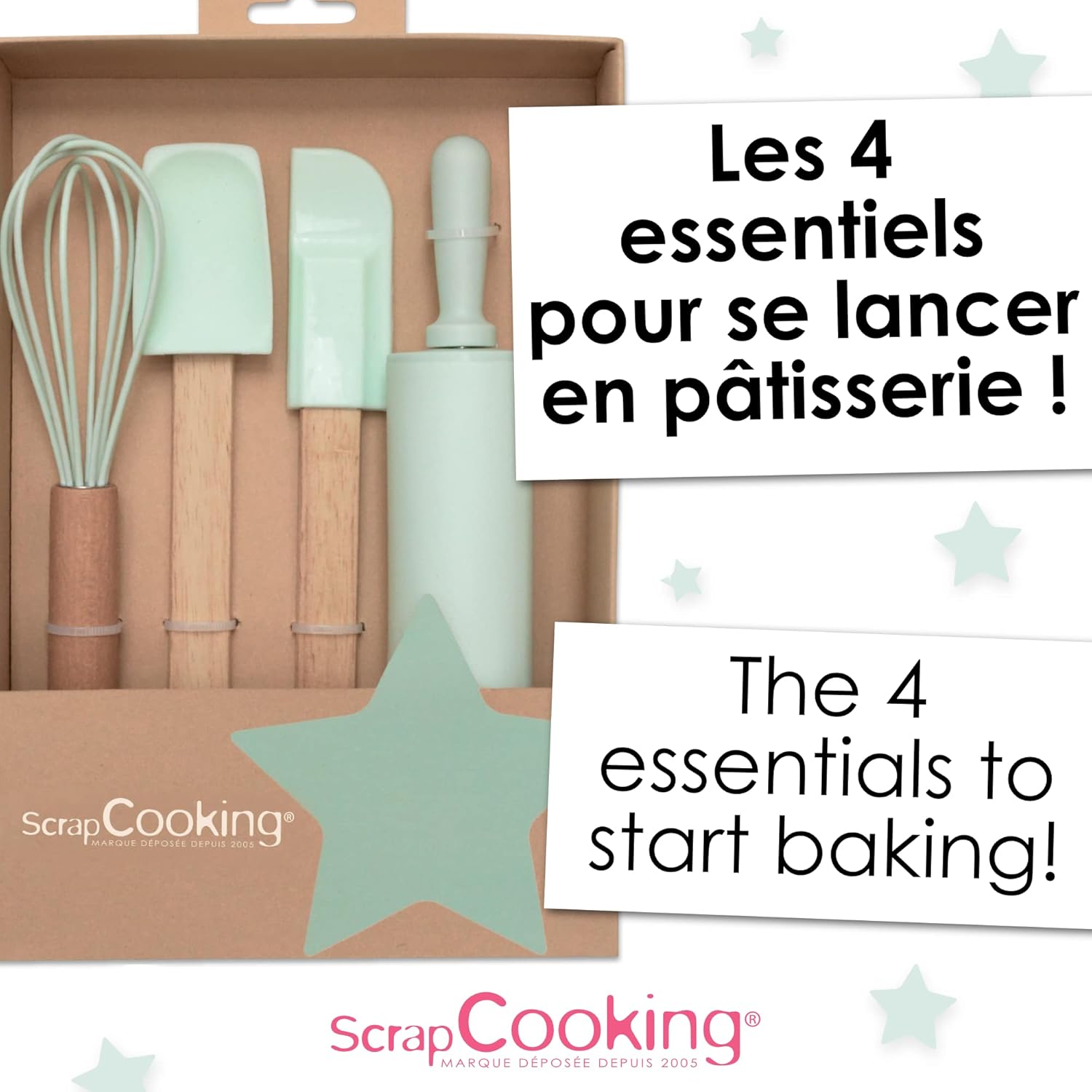 Coffret 4 ustensiles pâtisserie enfants - Scrapcooking - Ensemble d'ustensiles à pâtisserie - - La Guilde Culinaire