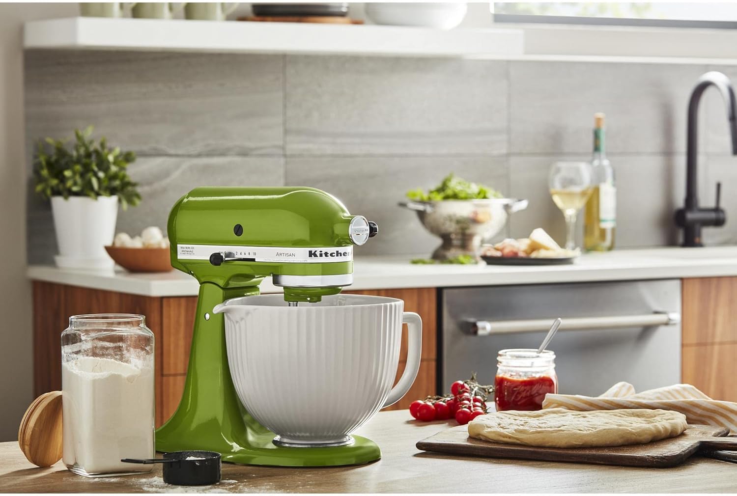 Bol en céramique à colonnes classique de 5 pintes, KitchenAid - Kitchenaid - Bol batteur sur socle - - La Guilde Culinaire