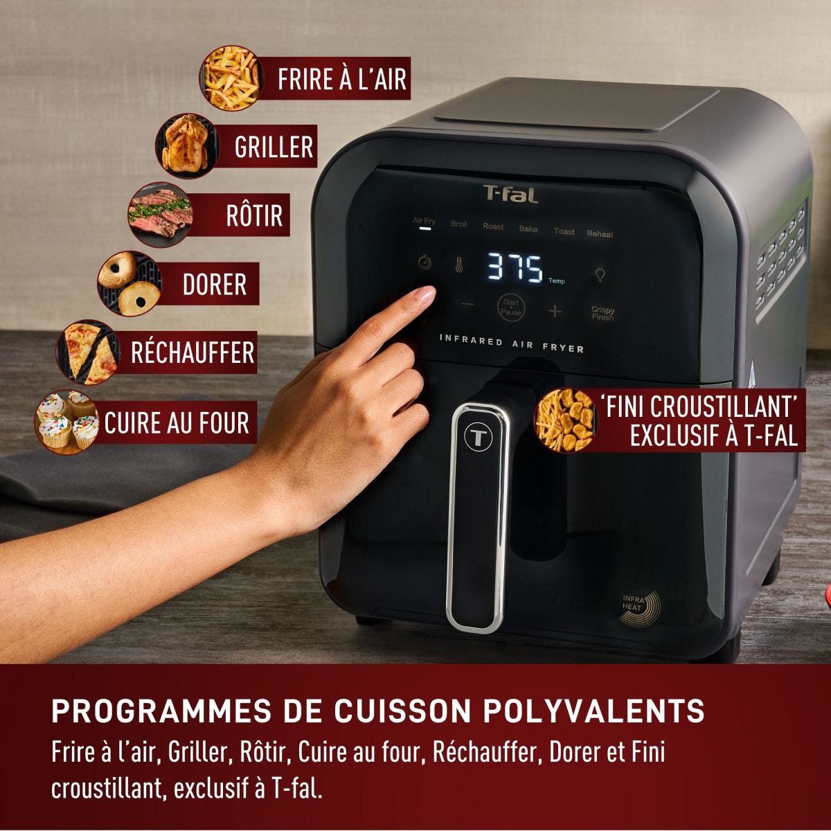 T-fal Friteuse à air infrarouge 7-en-1 6L/6.3QT - T-fal - Air fryer - - La Guilde Culinaire