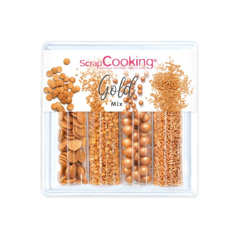 Décors sucrés Gold mix 62g - Scrapcooking - Perle croustillante - - La Guilde Culinaire