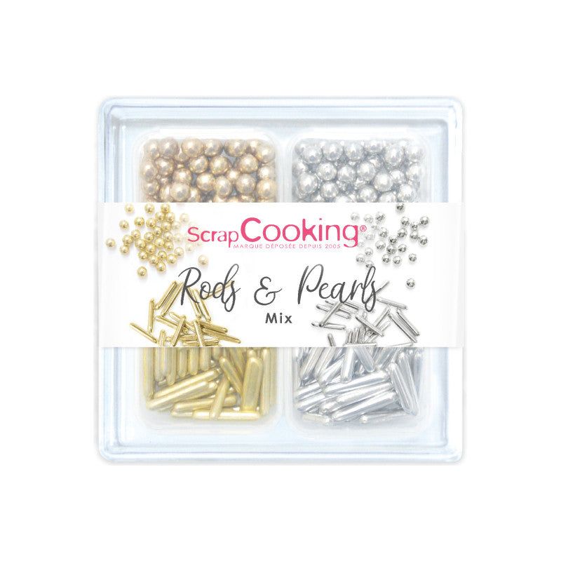 Décors sucrés Rods & Pearls mix 66g - Scrapcooking - Perle croustillante - - La Guilde Culinaire