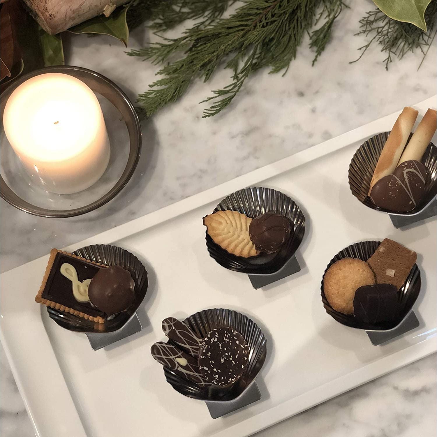 Coquillages en inox ( ensemble de 12) - Outset - Coquille d'huître - - La Guilde Culinaire