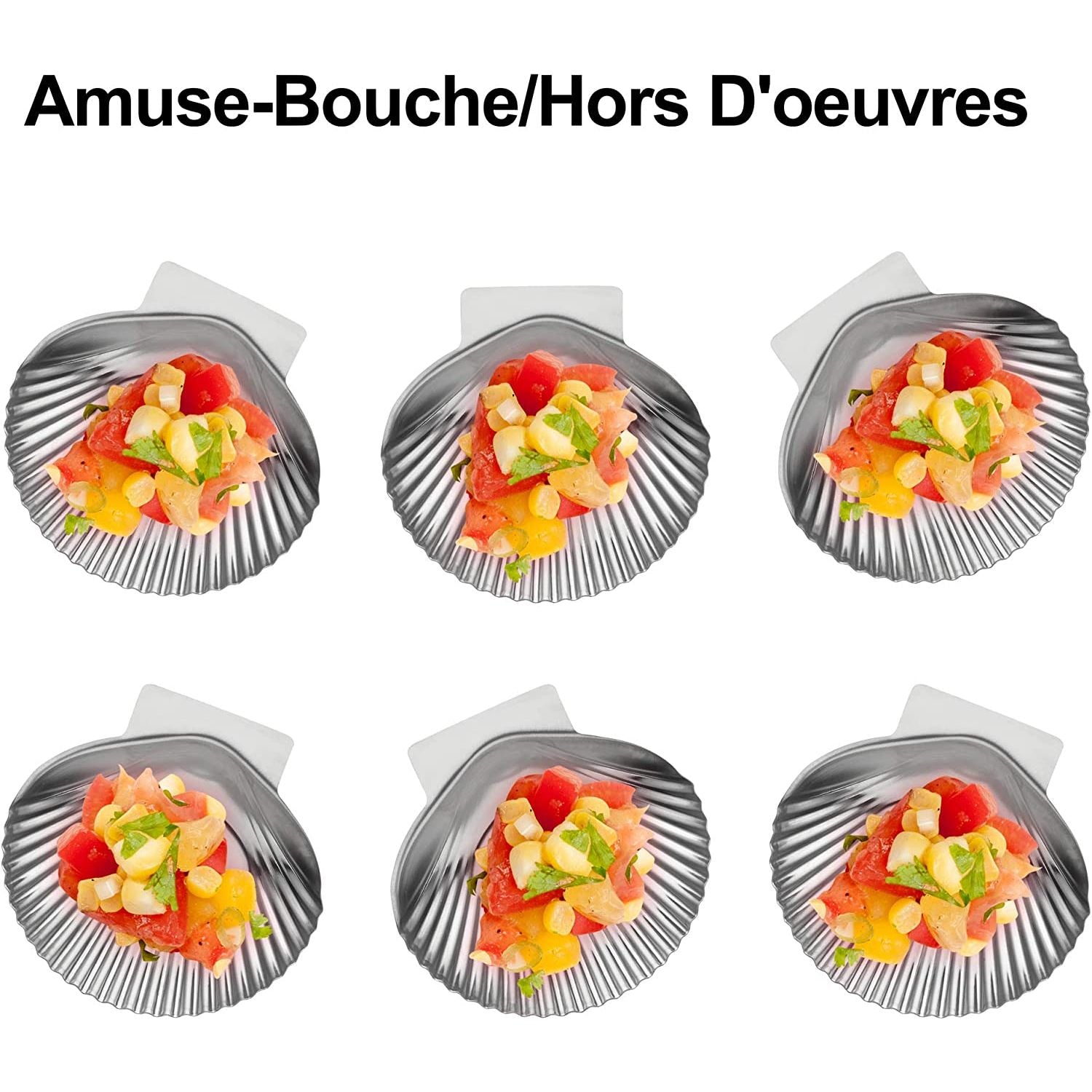 Coquillages en inox ( ensemble de 12) - Outset - Coquille d'huître - - La Guilde Culinaire