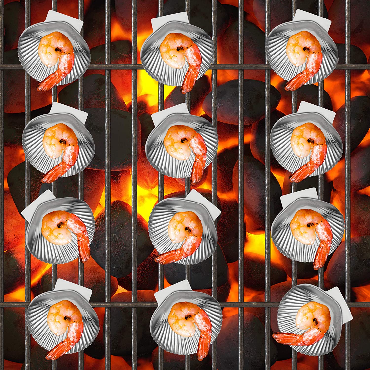 Coquillages en inox ( ensemble de 12) - Outset - Coquille d'huître - - La Guilde Culinaire