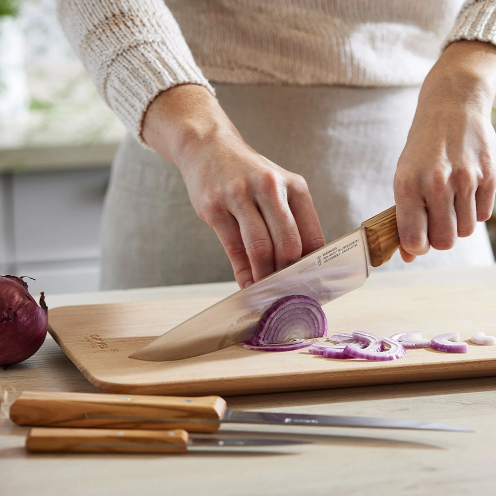 Coffret Trio Parallèle Olivier - Opinel - Couteau de table - - La Guilde Culinaire