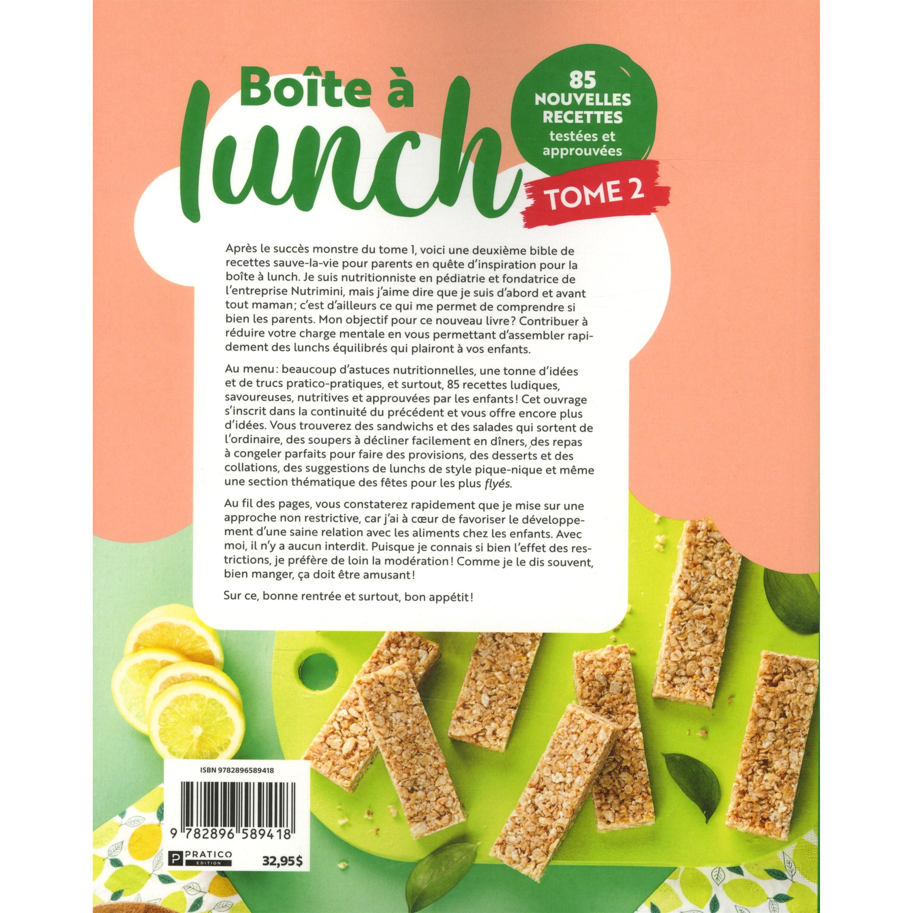 Boîte à lunch - Tome 2 - Pratico Ed. - Livre de cuisine - - La Guilde Culinaire