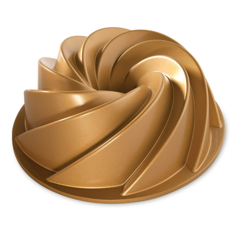 Moule à Kouglof Alsacien En Terre Cuite Moule à Gâteau Nordic Ware Bundt® Elegant Gold - 2.5L - Antiadhésif - Fonte Aluminium Pâtisserie Maison