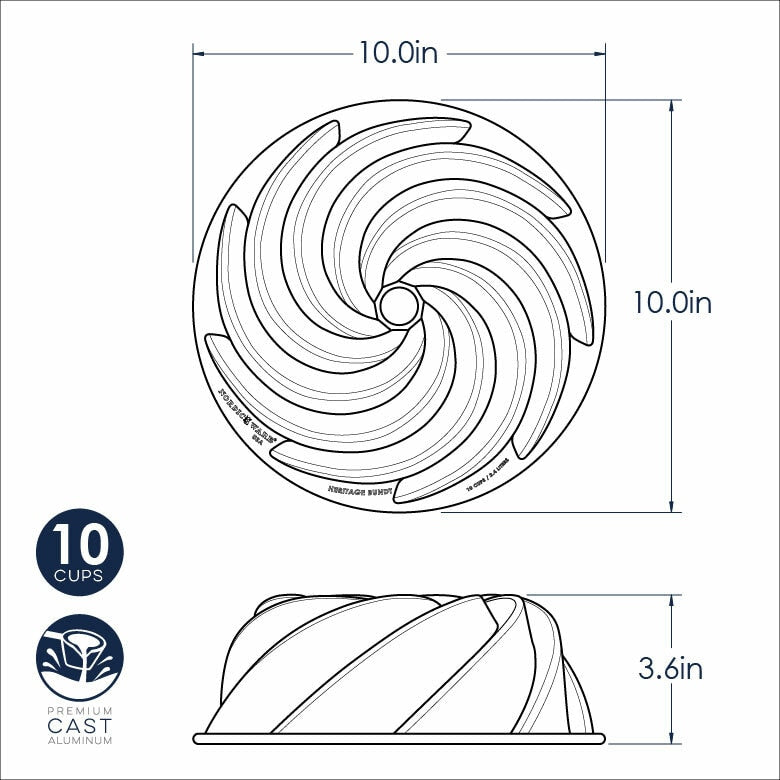 Moule à gâteau Bundt Heritage Gold - Nordic Ware - Moule à gâteaux - - La Guilde Culinaire